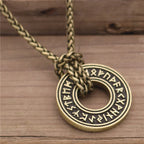 Slavic Norway Valknut with the Elder Futhark Runes Pagan Amulet Pendant Men Necklace Scandinavian Viking Jewelry