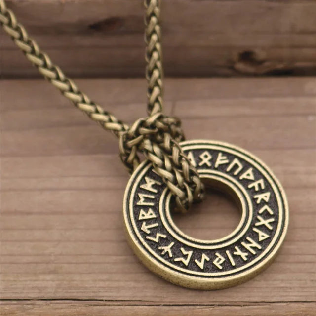 Slavic Norway Valknut with the Elder Futhark Runes Pagan Amulet Pendant Men Necklace Scandinavian Viking Jewelry