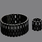 CZ Jewelry Men Bracelet 16MM Wide Watch Strap Chain Link Stainless Steel Bracelet For Bangle Male Jewellery Accessory