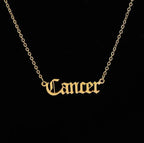 New Constellation Zodiac Necklaces Jewelry for Women Antique Style Designed Letter Taurus Aries Pendant Necklaces Gift Collier