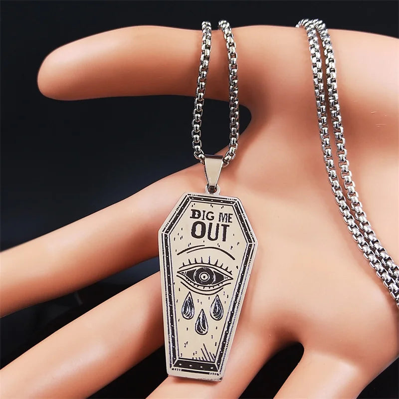 Silver Chain Dark Punk Dig Out Coffin Eyes Tears