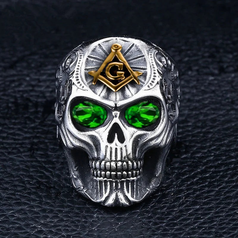 Iced Out Crystal Eye Skull Ring — Stainless Steel