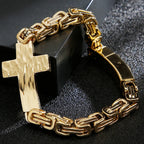 Cross Braslet Men Stainless Steel Armband For Men 7MM Link Chain Mens Bracelets Birthday Gfts For Boyfriend Logo Name