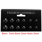 New 12 Pair/Pack White Shiny Wedding Stud Earrings Set For Women Men Crystal Jewelry Accessories Oorbellen Jewelry