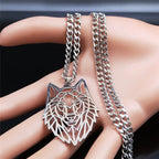 Wolf Pendant Necklace — Silver Stainless
