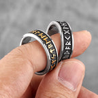 Retro Viking Character Stainless Steel Mens Rings Punk Simple Amulet For Male Boyfriend Biker Jewelry Creativity Gift