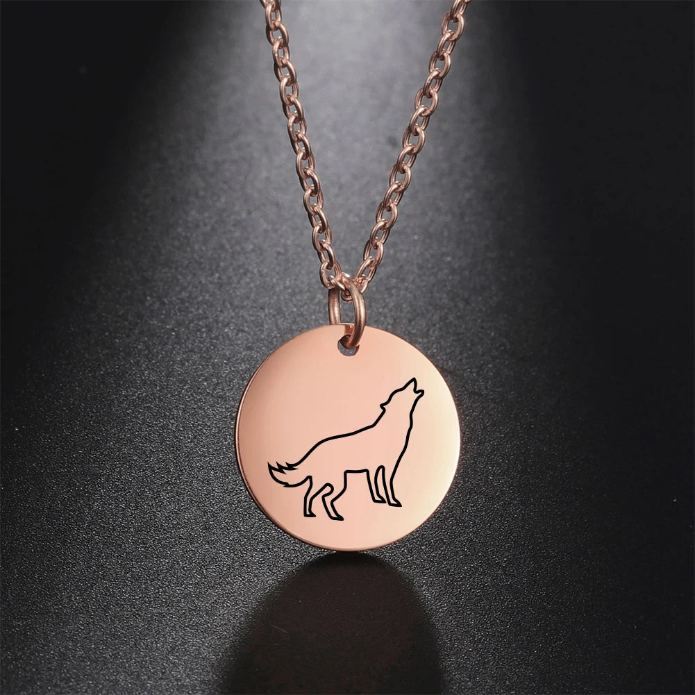 Wolf Moon Pendant Necklace — Silver