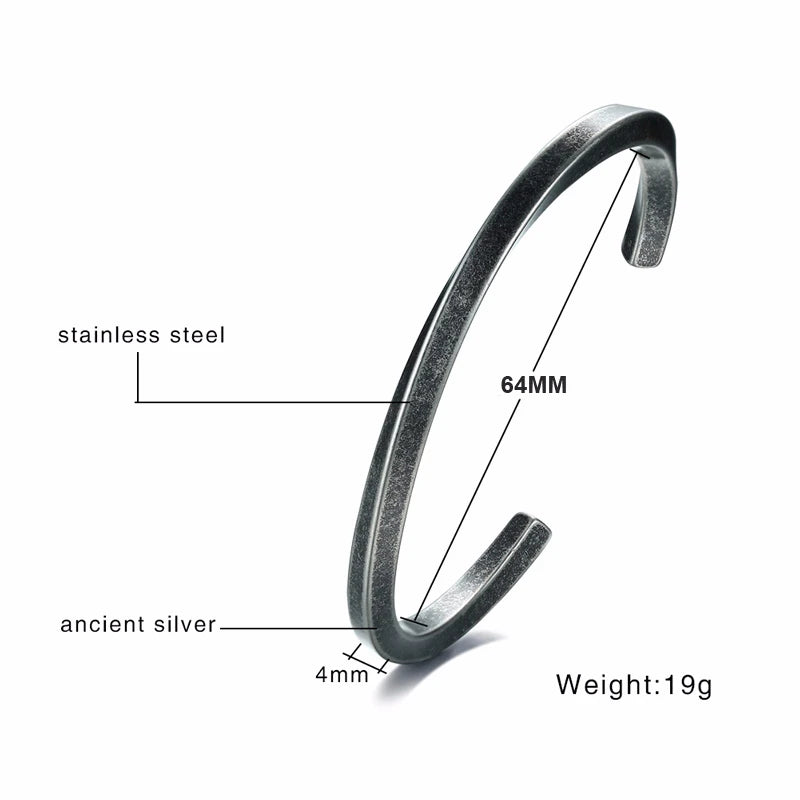 Silver Mobius Cuff Bangle Bracelet — Stainless Steel