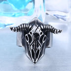 Beier 316L Stainless Steel Ancient dish Sheep cattle head Skull Ring Messenger of hell satan Personality Fashion