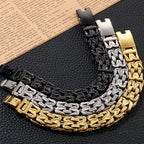 Waterproof Gold Color Bracelet for Man 316L Stainless Steel Double Row V Chain Men's Hand Wrist Bracelets Jewelry Gifts