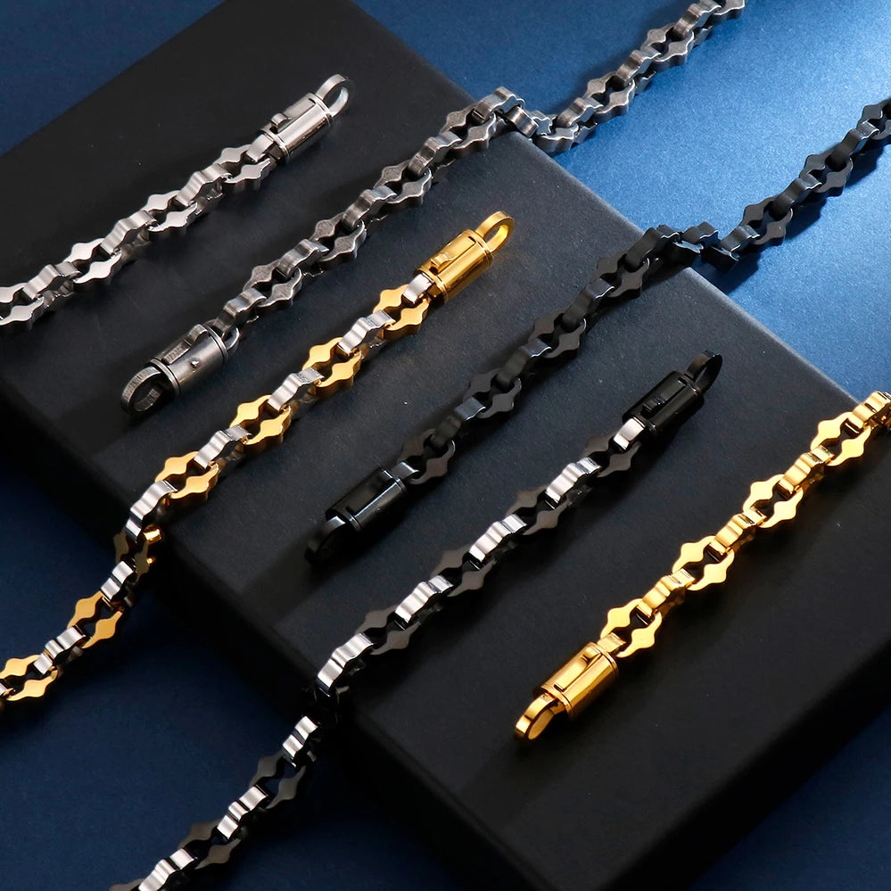 11MM Thick Black Stainless Steel Chains Necklaces for Man 63CM 24.8" Heavy Metal Link Chain Necklace For Men Mens