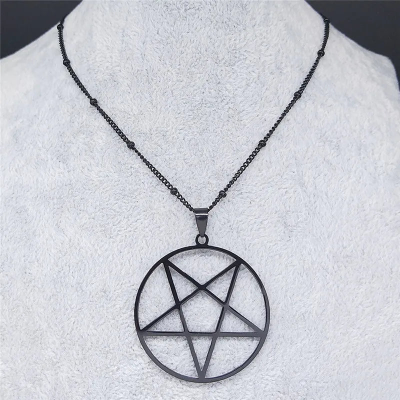 Pentagram Witchcraft Chain Necklace — Stainless Steel