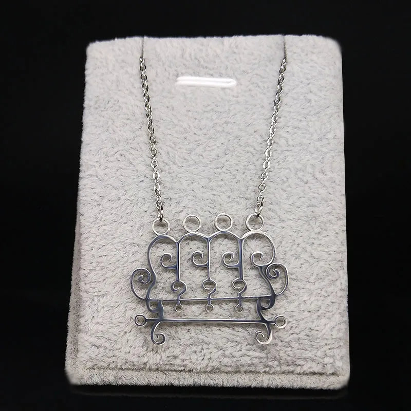 Paimon Sigil Silver Pendant Necklace — Stainless Steel