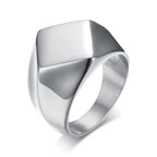 Flat Top Signet Ring — Stainless Steel