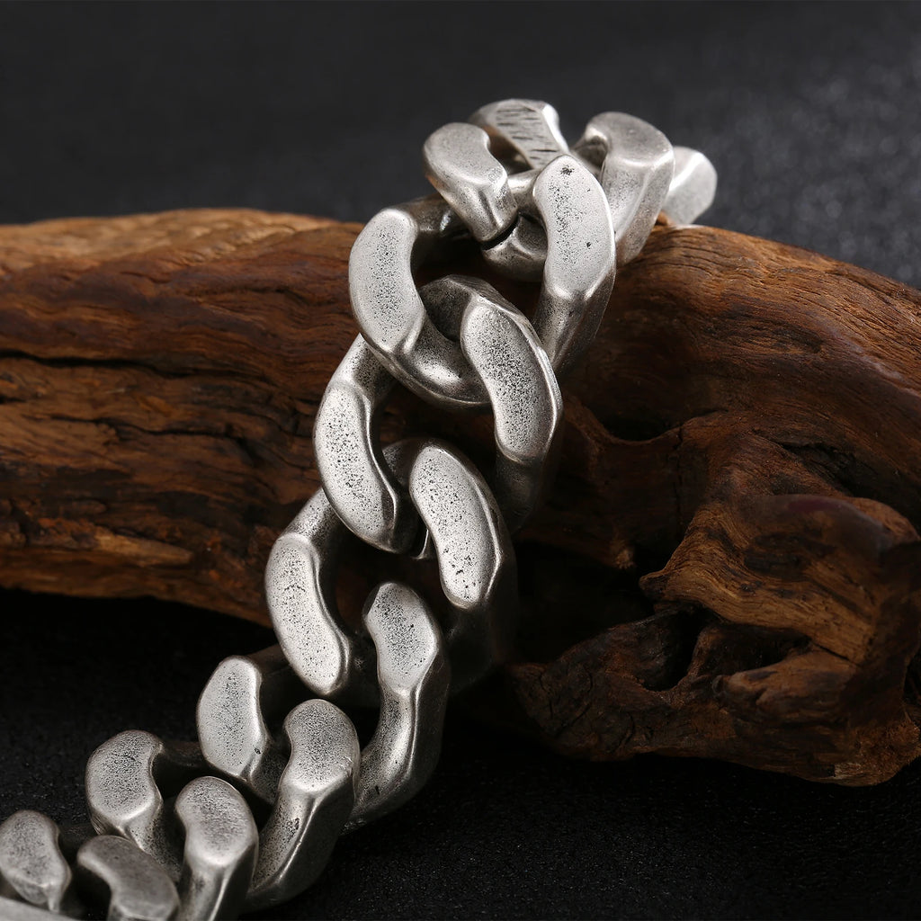 20mm Chunky Cuban Chain Bracelet with Skull Charm