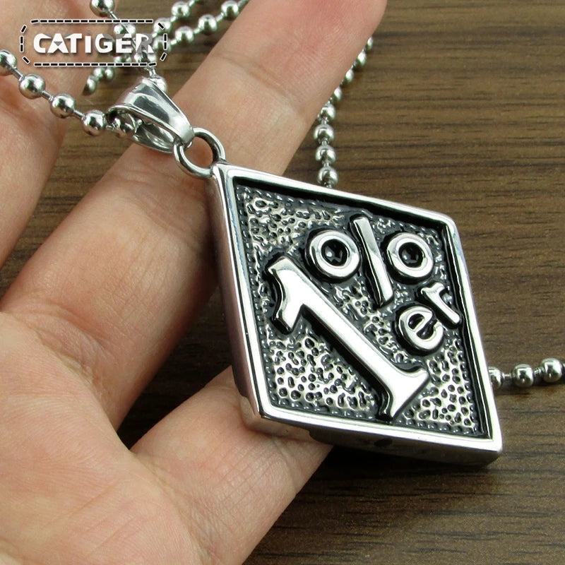 Biker Stainless Steel Pendant Necklace