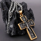 Jesus Christ Cross Pendant Necklace — 316L Stainless Steel