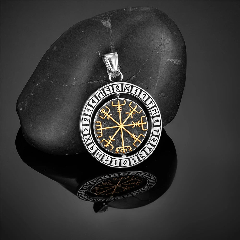Viking Vegvisir Stainless Steel Pendant Necklace