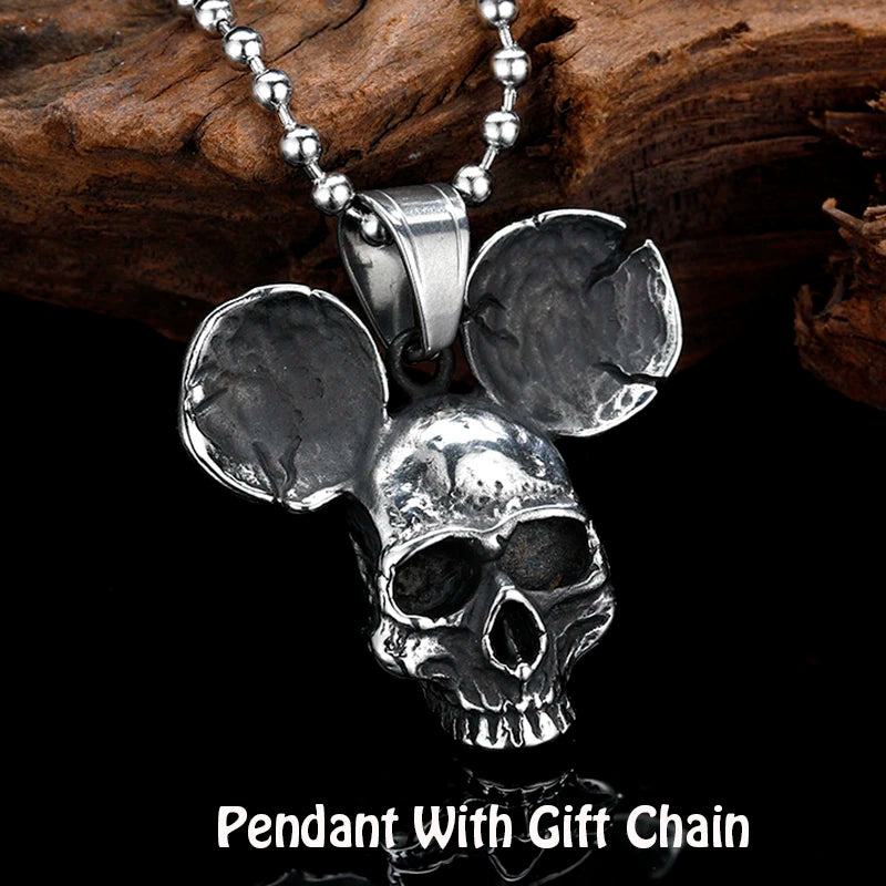 Sliding Skull Pendant Necklace — Stainless Steel