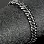 Vintage Man Bracelet 11MM Ancient Black Stainless Steel Men's On Hand Chain Bands Bracelets Male Jewelry Iron Mannen