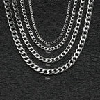 Cuban Curb Chain Necklace 7mm — Silver