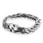 Fongten 22.5cm Bracelet For Men Stainless Steel Cross Cuban Chain Male Bangle Bracelets Brushed Shiny Multiple Color