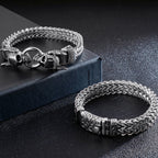 Gothic Men's Skull Head Bracelets Stainless Steel Ghost Chain Man Bracelet Punk Rock Skeleton Jewelry Gifts For