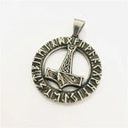Viking Vegvisir Rune Compass Pendant — Stainless Steel