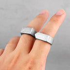 Retro Simple Square Bullet Stainless Steel Mens Rings Vintage Rustic for Male Boyfriend Biker Jewelry Creativity Gift