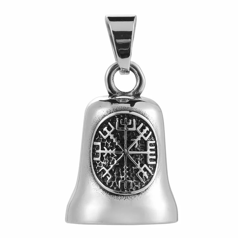 Viking Vegvisir Rune Compass Pendant — Stainless Steel