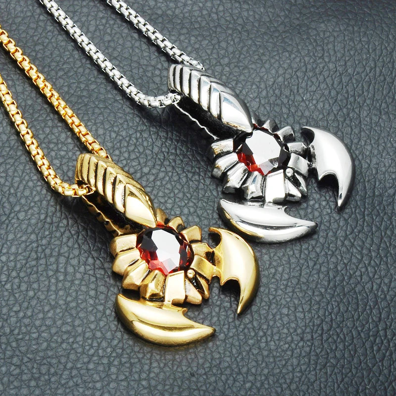 Scorpion Inlaid Crystal Pendant Necklace