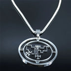 Demon Seal Vual Pendant — Silver Stainless