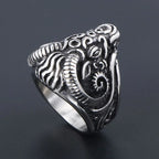 Vintage Gothic Sheep Goat Head Ring for Men Cool Heavy Metal Animal Stainless Steel Ring Fashion Male Punk Biker Rings Jewelry