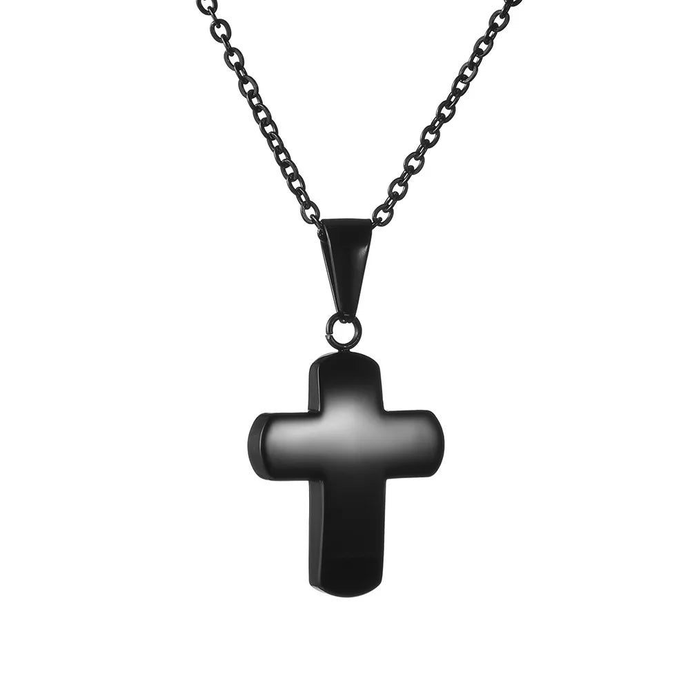 Simple Cross Necklace For Women Men Stainless Steel Chains Religion Cross Pendants Prayer Gifts with 50cm Chain