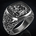 2023 New Trend Dragon Slaying Hero Saint George Rings European American Mythical Thai Silver Retro Stainless Steel