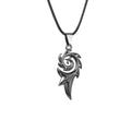 Men's Punk Dragon Flame Pendant Necklace with Cool Leather Chain Fire Phoenix Fashion Jewelry Gift Metal