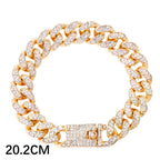 Luxury Full Rhinestone Big Tennis Chain Bracelets For Women Men Fashion Bling Iced Out Square Crystal Bracelet On Hand Jewelry