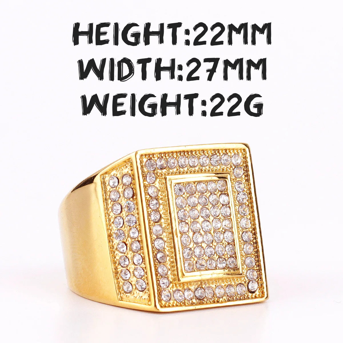 Luxury Rhinestone Stainless Steel Mens Rings Simple Trendy For Male Boyfriend Biker Jewelry Creativity Gift
