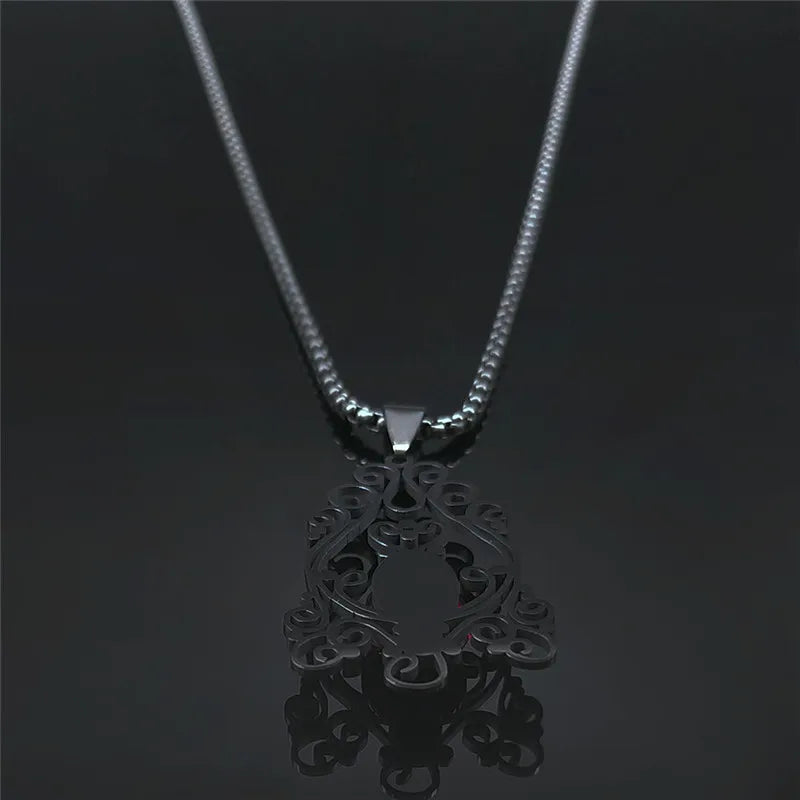 Gothic Flower Pendant Necklace — Stainless Steel