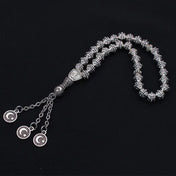 Rosary Tasbih Prayer Bead Crescent Stainless Steel Bracelet
