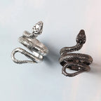 Fashion Retro Snake Ring Hip Hop Rock Men And Women Jewelry Adjustable Opening Ring