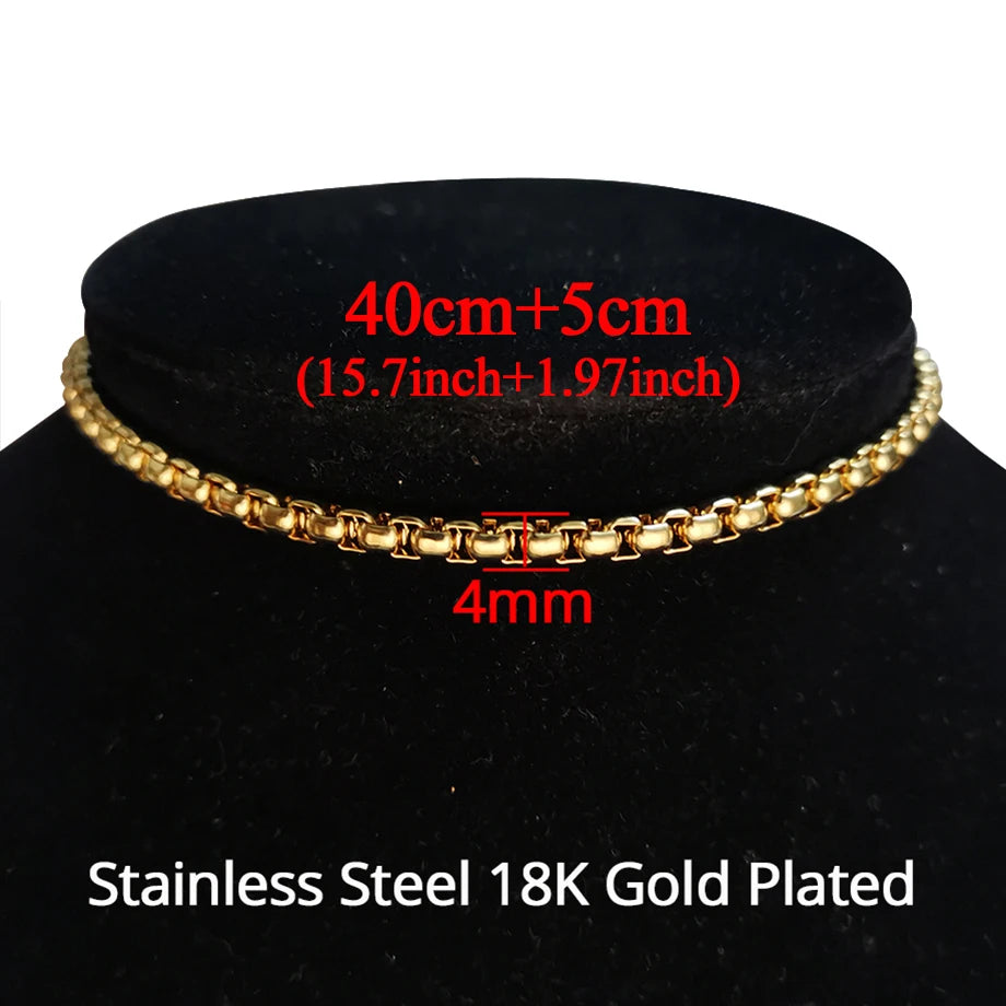 Punk Cuban Link Choker Necklace Collar Statement Chunky Stainless Steel Gold Color Thick Chain Necklace For Men Women Jewelry
