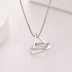 My Shape Punk Triangle Square Stacking Necklaces for Men Stainless Steel Geometric Pendant Necklace Fashion Male Hip Hop Jewelry