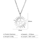 COOLTIME Supernatural Sun Pentagram Pendant Necklace for Women Men Stainless Steel Hollow Star  Box Chain Necklaces Couple Gifts