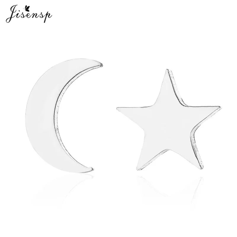 Punk Open Star Stud Earrings Everyday Wear — Stainless Steel