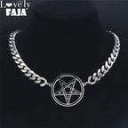 Pentagram Cuban Chain Necklace — Stainless