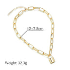 Silver-Tone Layered Lock Chain Choker Necklace