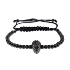 2020 Classic Luxury CZ Black Zircon Long Tubes&4MM Copper Beads Macrame Men Bracelets&Bangles For Women Jewelry Bileklik