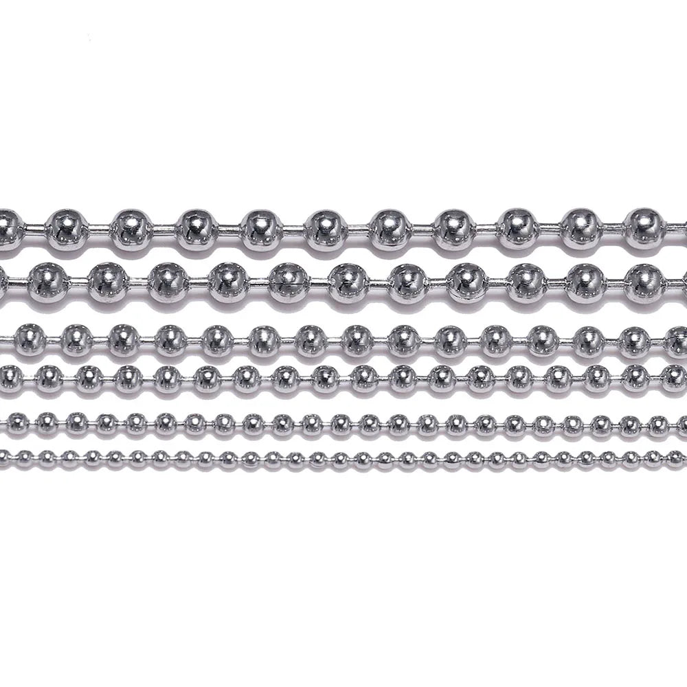 Ball Chain Necklace — Stainless Steel 1 Meter