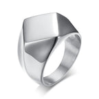 Geometric Arrow Square Men Ring,Punk Stainless Steel Signet Ring Stamp Ring Thumb Ring,Minimalist Jewelry Gifts